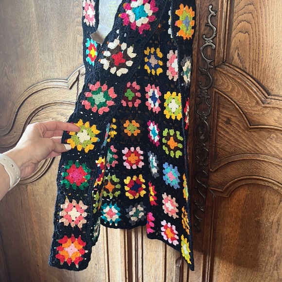 ALIX PINHO Love Squares Long Skirt in Crocheted Cotton - Picture 8 of 16